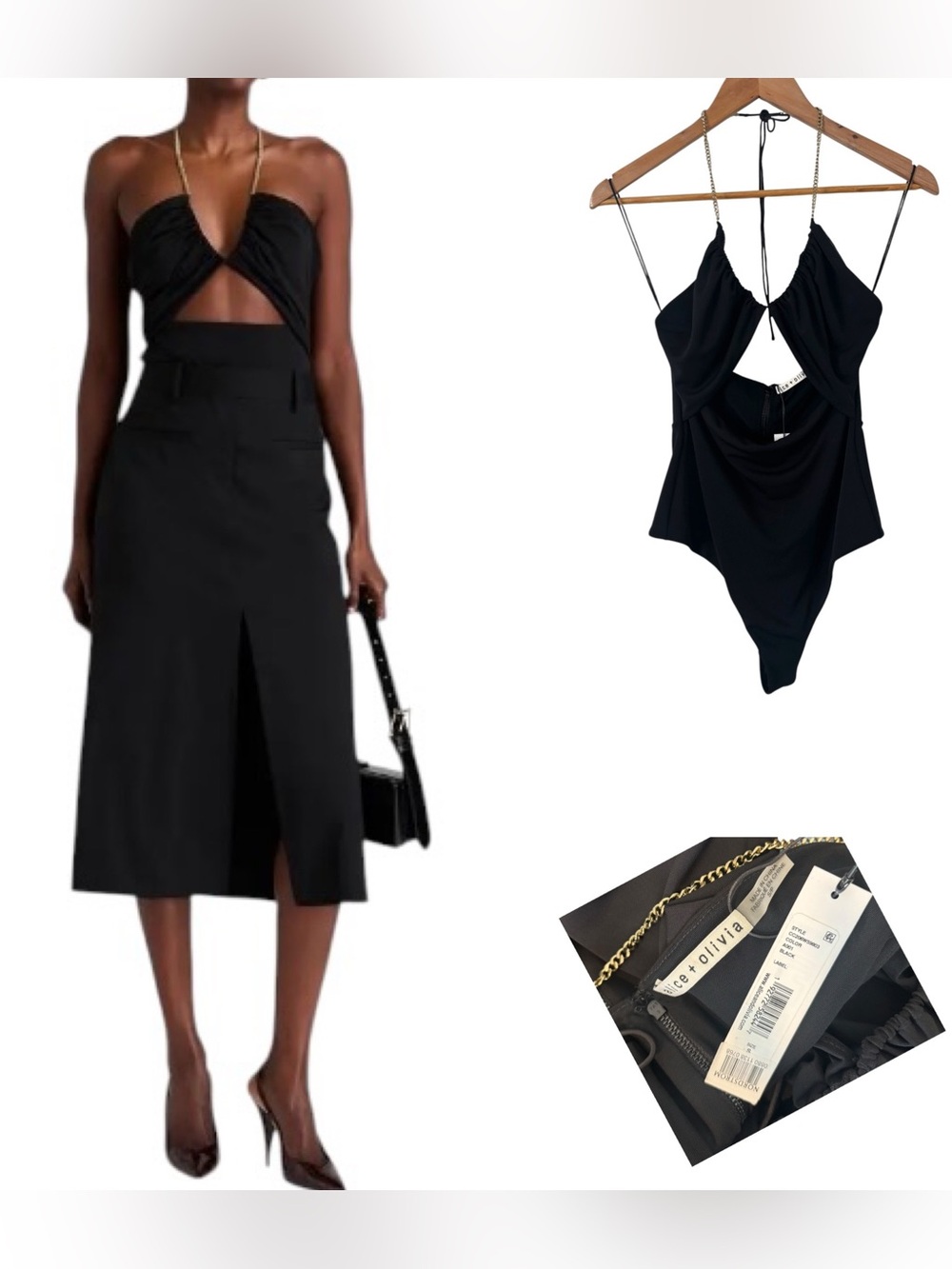 Alice + Olivia Sariya Cutout Halter Bodysuit